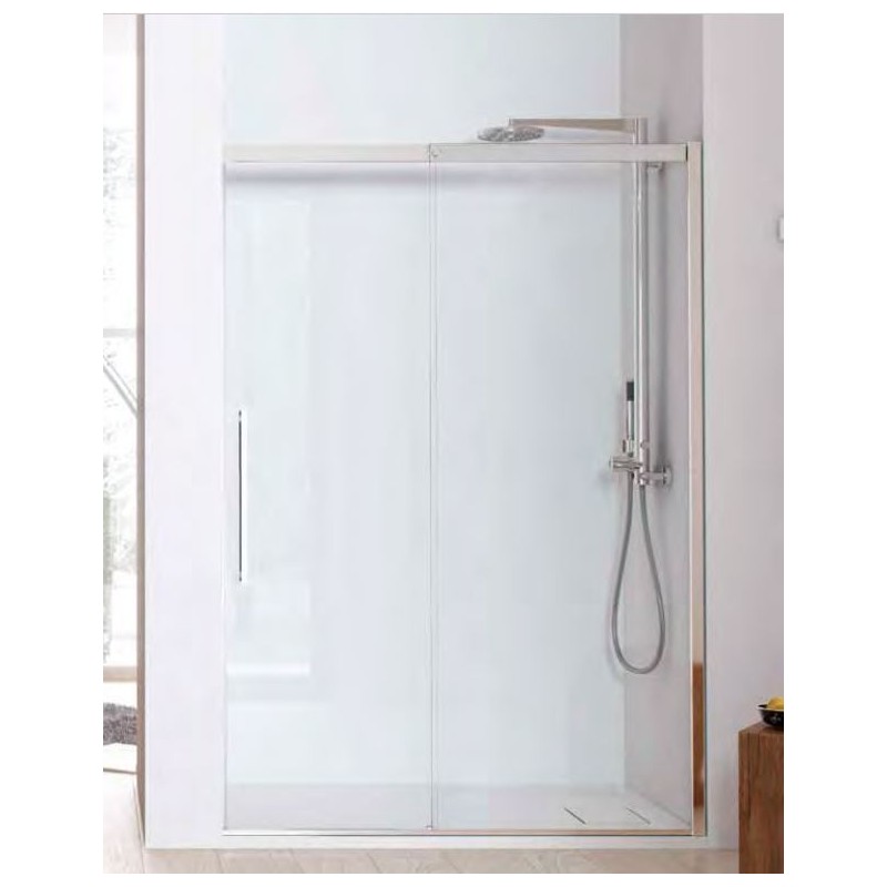 Paroi de douche fixe + coulissant verre transparent, gauche, montant ALU blanc mat, hauteur 210cm megxsolodocciaevo Paroi de douche fixe + coulissant verre transparent, gauche, montant ALU blanc mat, hauteur 210cm megxsolodocciaevo