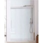 Paroi de douche fixe + coulissant verre transparent, gauche, montant ALU blanc mat, hauteur 210cm megxsolodocciaevo Paroi de douche fixe + coulissant verre transparent, gauche, montant ALU blanc mat, hauteur 210cm megxsolodocciaevo