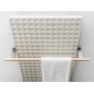 Sèche-serviette radiateur vertical électrique design 122x41cm avec barre porte-serviette en bois antxWaffle V de couleur Sèche-serviette radiateur vertical électrique design 122x41cm avec barre porte-serviette en bois antxWaffle V de couleur