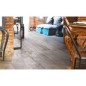 Carrelage effet vieux parquet bois interieur peint en gris, salle à manger, sol et mur, 15x120cm, rectifié, Santablend gris