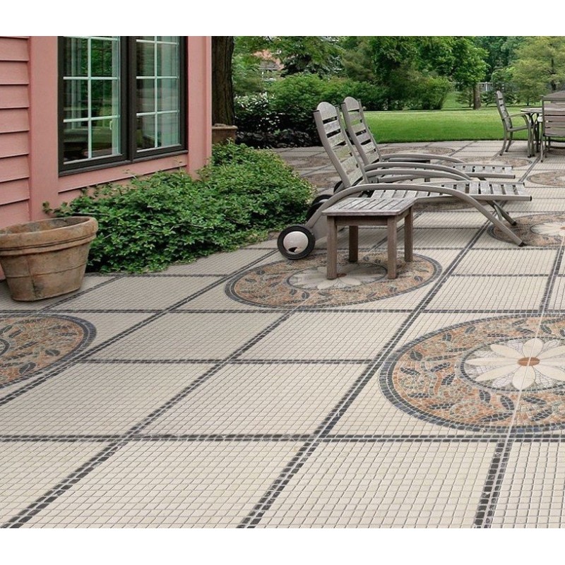 Carrelage imitation mosaique de pierre oriental realtrevi décor 44x44cm