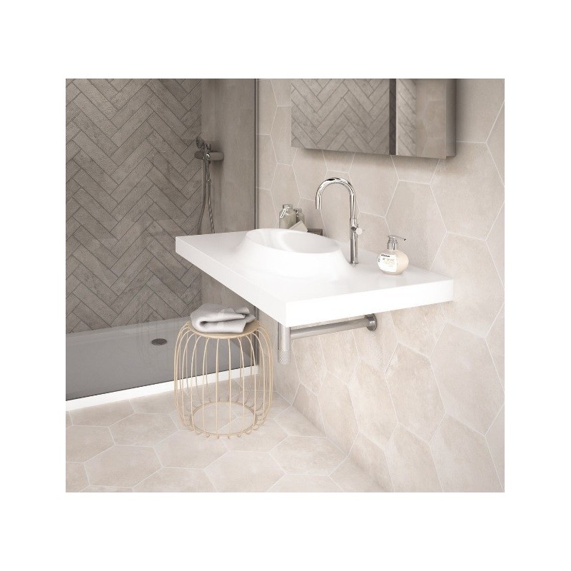 Carrelage hexagonal imitation pierre 28.5x33cm, realmenphis blanc Carrelage hexagonal imitation pierre 28.5x33cm, realmenphis blanc