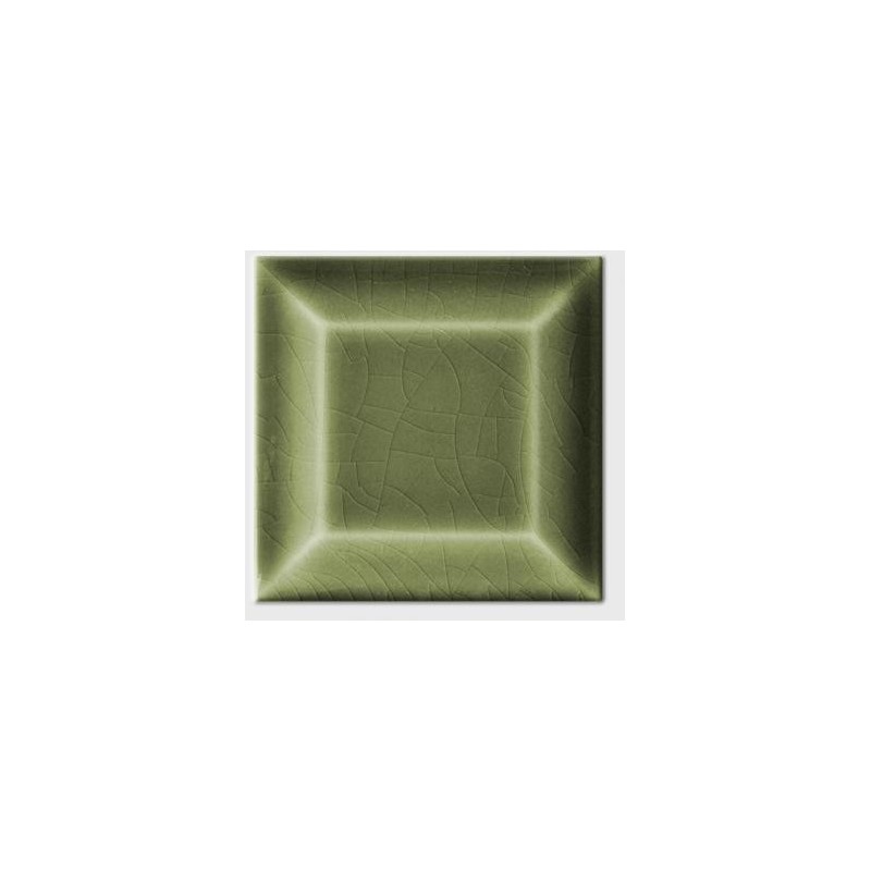 Carrelage métro Dif craquelé kaki brillant 7.5x7.5cm