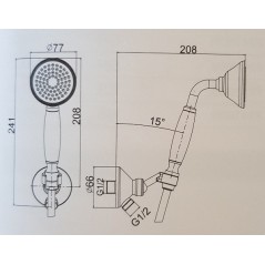 Ensemble douche rétro F2287/8 chromé ou doré