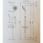 Barre de douche en laiton avec porte savon F2679CR chromé