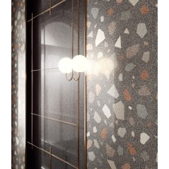 Carrelage effet terrazzo et granito 90x90cm rectifié, santanewdeco palladian dark brillant