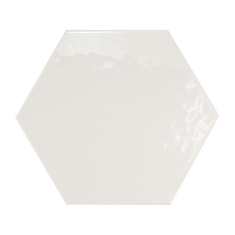 Faience hexagone eqx hexatile blanc brillant 17.5x20cm