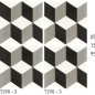 Carrelage ciment véritable décor trompe l'oeil noir et blanc 7290-3 20x20cm Carrelage ciment véritable décor trompe l'oeil noir et blanc 7290-3 20x20cm