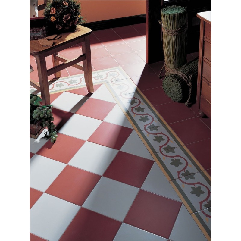 Carrelage imitation carreau de ciment ancien uni rouge mat 20x20 cm Viv 1900 Carrelage imitation carreau de ciment ancien uni rouge mat 20x20 cm Viv 1900