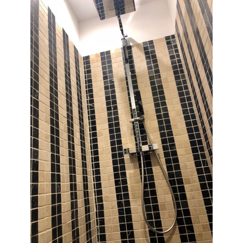 Mosaique salle de bain Dif travertin classic mat 4.8x4.8cm sur trame 30x30x1cm Mosaique salle de bain Dif travertin classic mat 4.8x4.8cm sur trame 30x30x1cm
