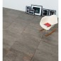 Carrelage effet vieux parquet bois interieur peint en gris, salle à manger, sol et mur, 15x120cm, rectifié, Santablend gris