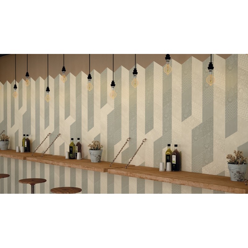 Carrelage chevron, Eqxrhombus 14x24cm relief crème sol et mur Carrelage chevron, Eqxrhombus 14x24cm relief crème sol et mur