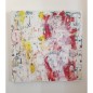 Tableau contemporain, peinture moderne figurative, acrylique sur toile 100x100cm intitulée: multitetes blanches.